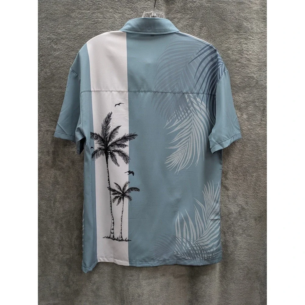 Tropical Button Up Shirt Mens Small‎ Short Sleeve Palm Tree Beach Casual Resort